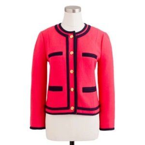 J. Crew Fanfare Chanel Style Wool Jacket | Pink/Navy |Size 6